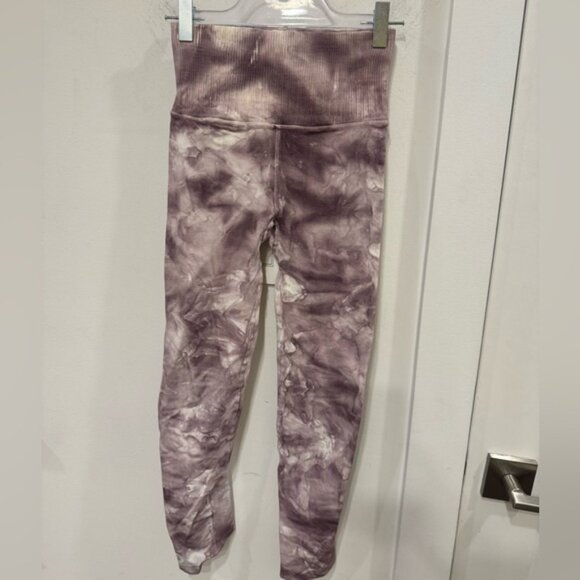 FP Movement by Free People Pants - FP Movement by Free People Tie-Dye Purple and White Leggings